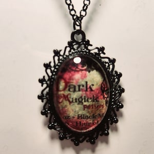 gothic style cameo apothecary necklace
