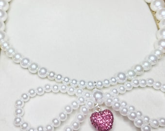 pearl bow choker