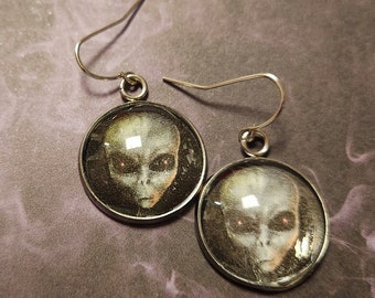 UFO alien earrings