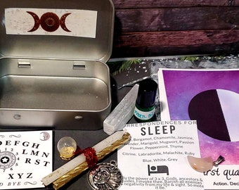 Celestial Moon Magic Spell Set Enchanted Tin for Manifestation & Ritual Practices