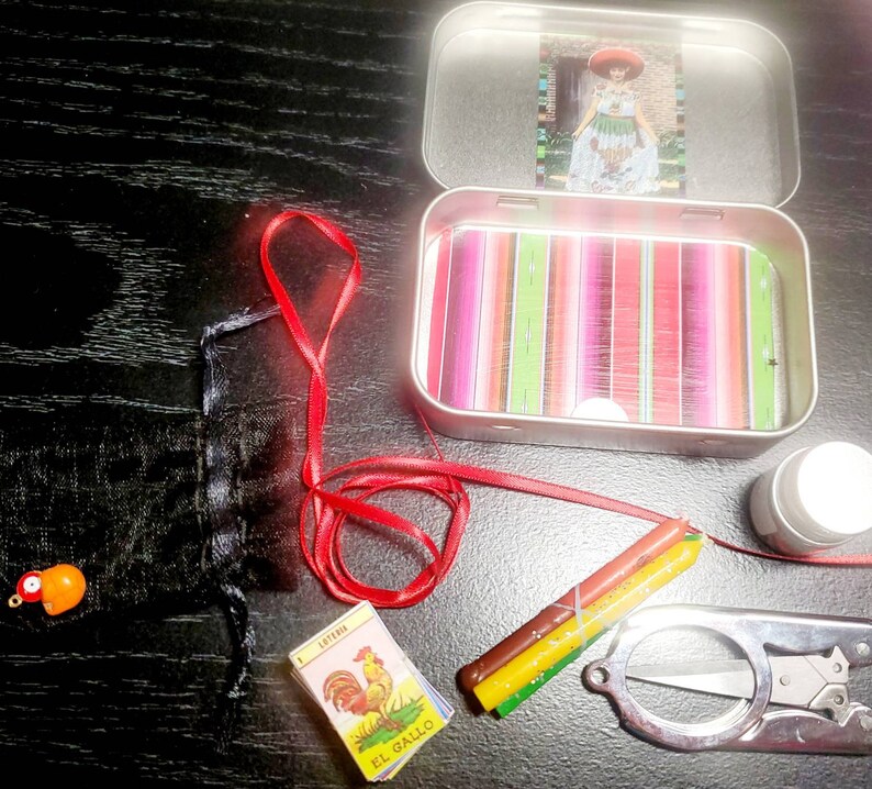 Lotteria spell tin, brujeria tin, Mexican spell tin, Latin spell tin, Mexican witchcraft, Latin witchcraft image 4