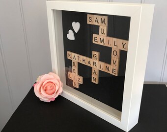 Scrabble tile crossword frame