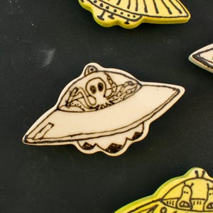 Ceramic UFO Magnets | Handmade Alien Home Decor & Gifts