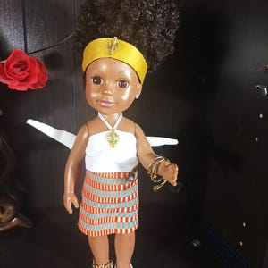 Black mixed race African rubber doll, princess doll
