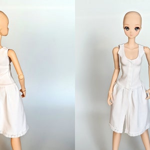 Smart Doll dress, Dollfie Dream clothes, Smartdoll clothing, BJD SD clothes, 60 cm ball jointed doll summer white outfit