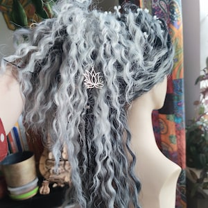 Gray ombre curly dreadlocks full set with braids