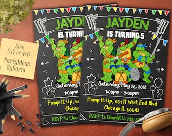 Ninja Turtle Invite Etsy