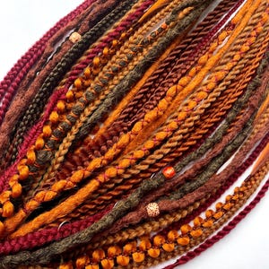 Autumn Blaze ginger, cooper, red, brown DE/SE dreads and braids full set