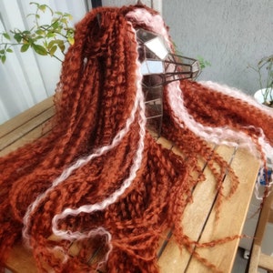 Copper Dream: Lightweight Voluminous Dreadlocks with Soft Pink Accent