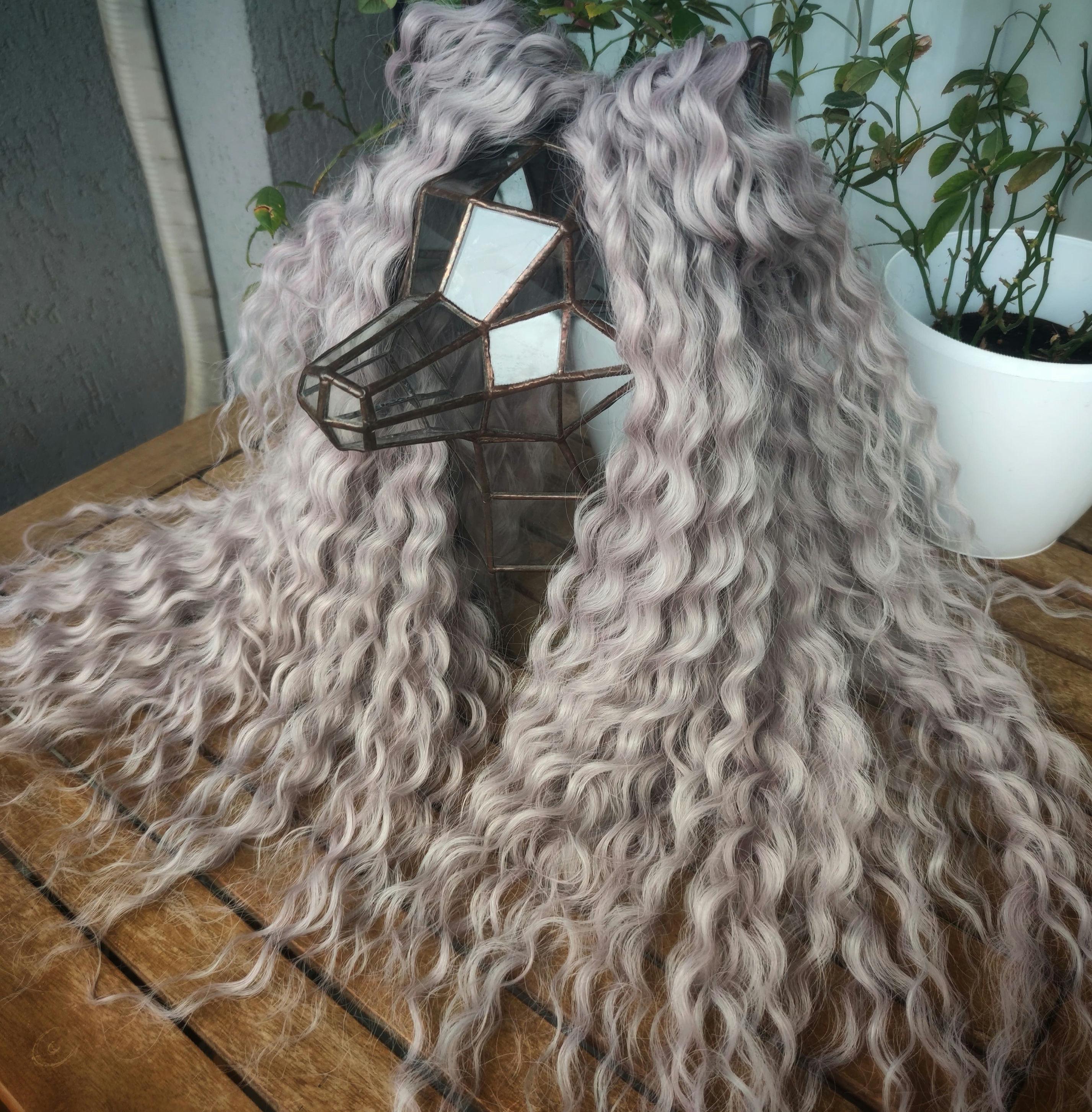 Buy Pastel Lavender Curly Dreads: Synthetic Dreadlock Extensions