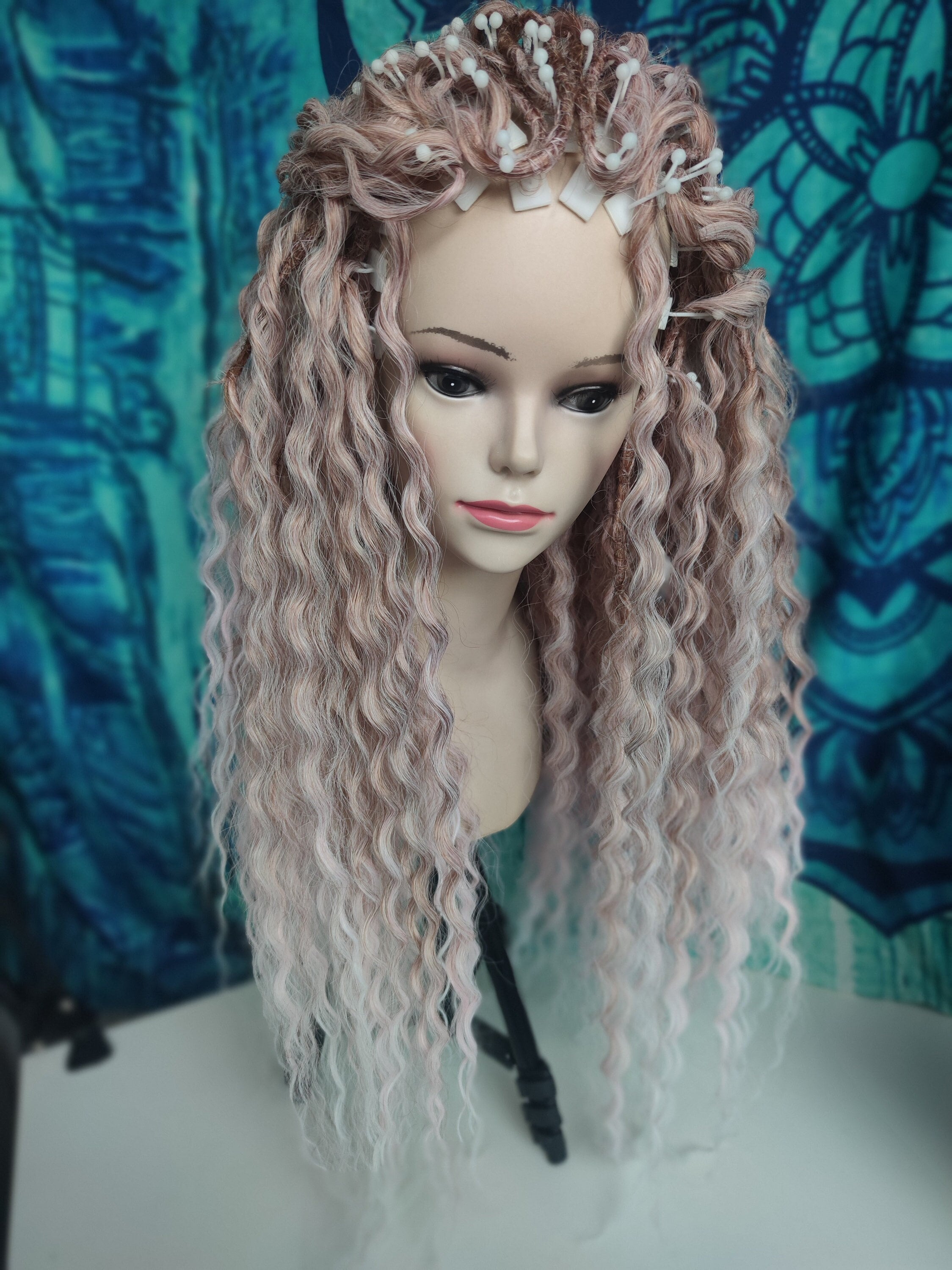 Blush Waves Boho Set dready curls blond and pink ombre SE/DE full or partial set