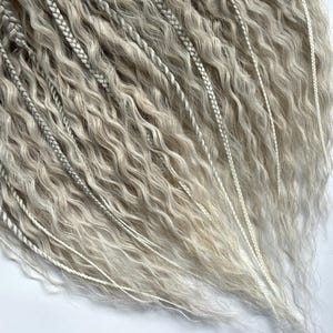 Platinum Blonde Textured Curls with Accents cold blond SE/DE full or partial set