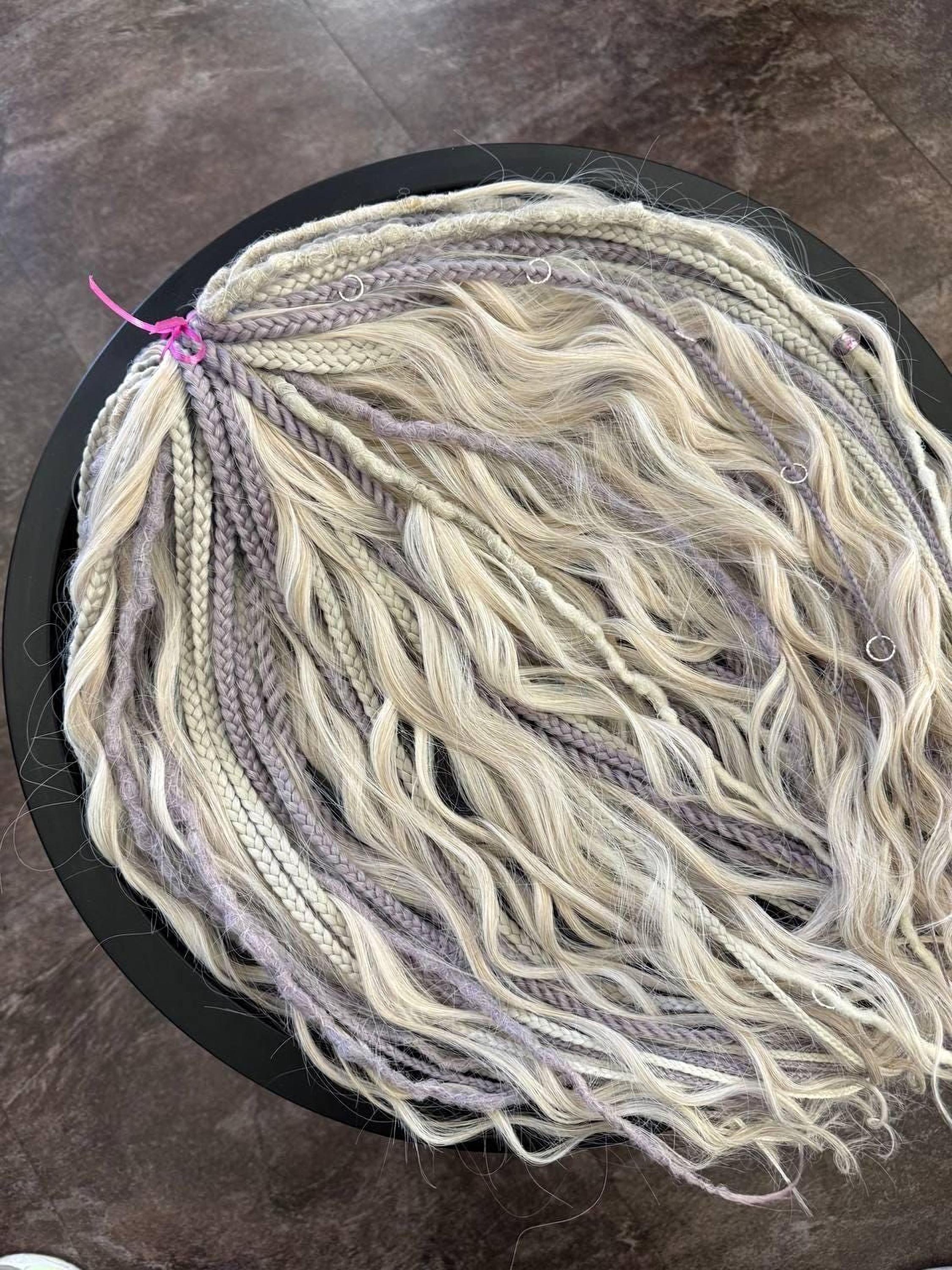 Ivory Braid Ivory Lavender Boho Curls and Braids — Synthetic Braid in Dreadlocks ...
