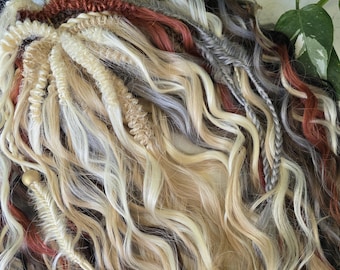 Dreadlocks biondi boho con riccioli e trecce – Extension per dread sintetici DE/SE