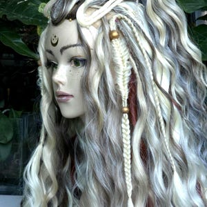 Moonlit Elf Crochet Dreads: Platinum Blonde Caramel waves - Fae Boho Hair Extensions