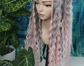 Gray and pink Dreadycurls DE/SE full or partial set Customization available