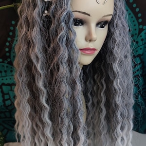 Gray ombre Wavy Dreadlocks Lightweight Boho Chic SE\DE set