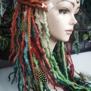 Crotchet ginger and green auburn autumn colours DE/SE full dreadlocks set