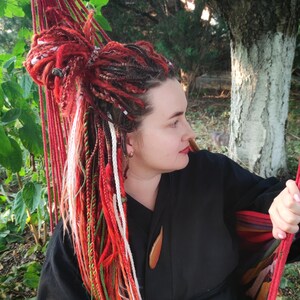 Foxy fire red smooth crotchet synthetic DE / SE dreads full or partial set