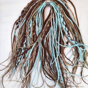 Iced Chocolate brown, blond and blue crotchet dreads and braids mix DE/SE full or partial set,  customization available