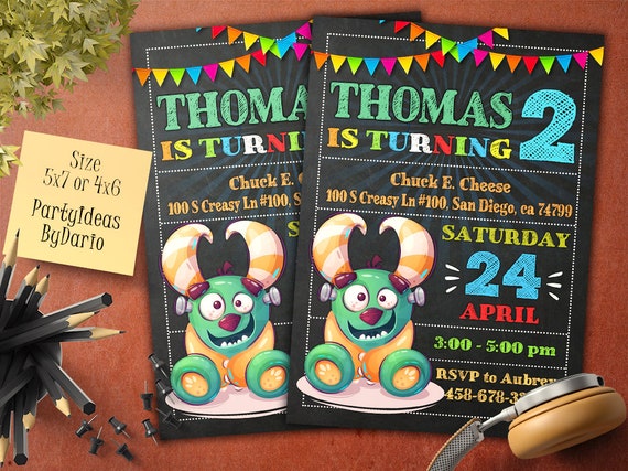 Invitation Monstre Mignon Anniversaire Monstres Invitation Etsy France