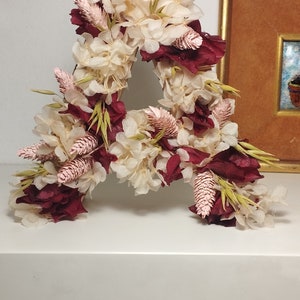 Letras con flor preservada y seca, regalos bautizos, bodas, cumpleaños