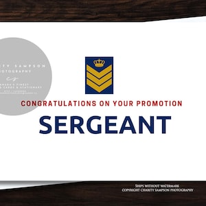 Carte de voeux pour une promotion de sergent / promotion à la GRC, sergent, sergent, promotion, nouvel emploi