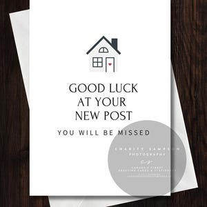 New Post Greeting Card / farewell card, we will miss you card, police transfer, new home, RCMP posting season