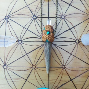 Deer Antler Crystal Pendant