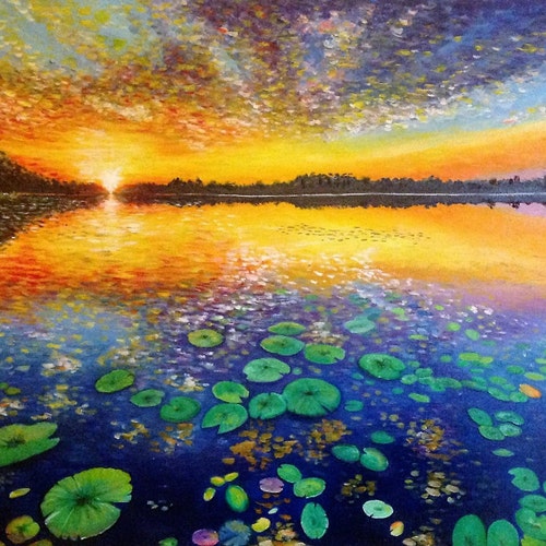 油絵 絵画【星空の花畑】 油絵 絵画【星空の花畑】 絵画