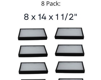 8 Pack of 8 x 14 x 1 1/2 Riker Display Cases Box for Collectibles Arrowheads Jewelry & More