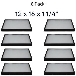 8 Pack of Riker Display Cases 12 x 16 x 1 1/4for Collectibles Arrowheads Jewelry