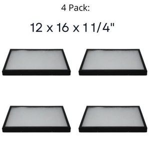 4 Pack of Riker Display Cases 12 x 16 x 1 1/4for Collectibles Arrowheads Jewelry