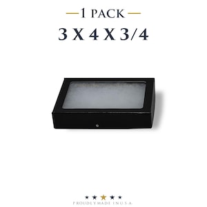 May include: Black display box with a clear top. The box measures 3 x 4 x 3/4 inches. The text "-1 PACK-" and "PROUDLY MADE IN U.S.A." are printed on the image.
