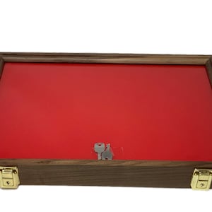 Walnut Wood Display Case 12 x 18 x 2 with Lockable Latch and Glass Top Lid for Arrowheads Knives Collectibles Coins
