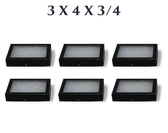 6 Pack of Riker Display Cases 3 x 4 x 3/4" with Glass Top for Collectibles