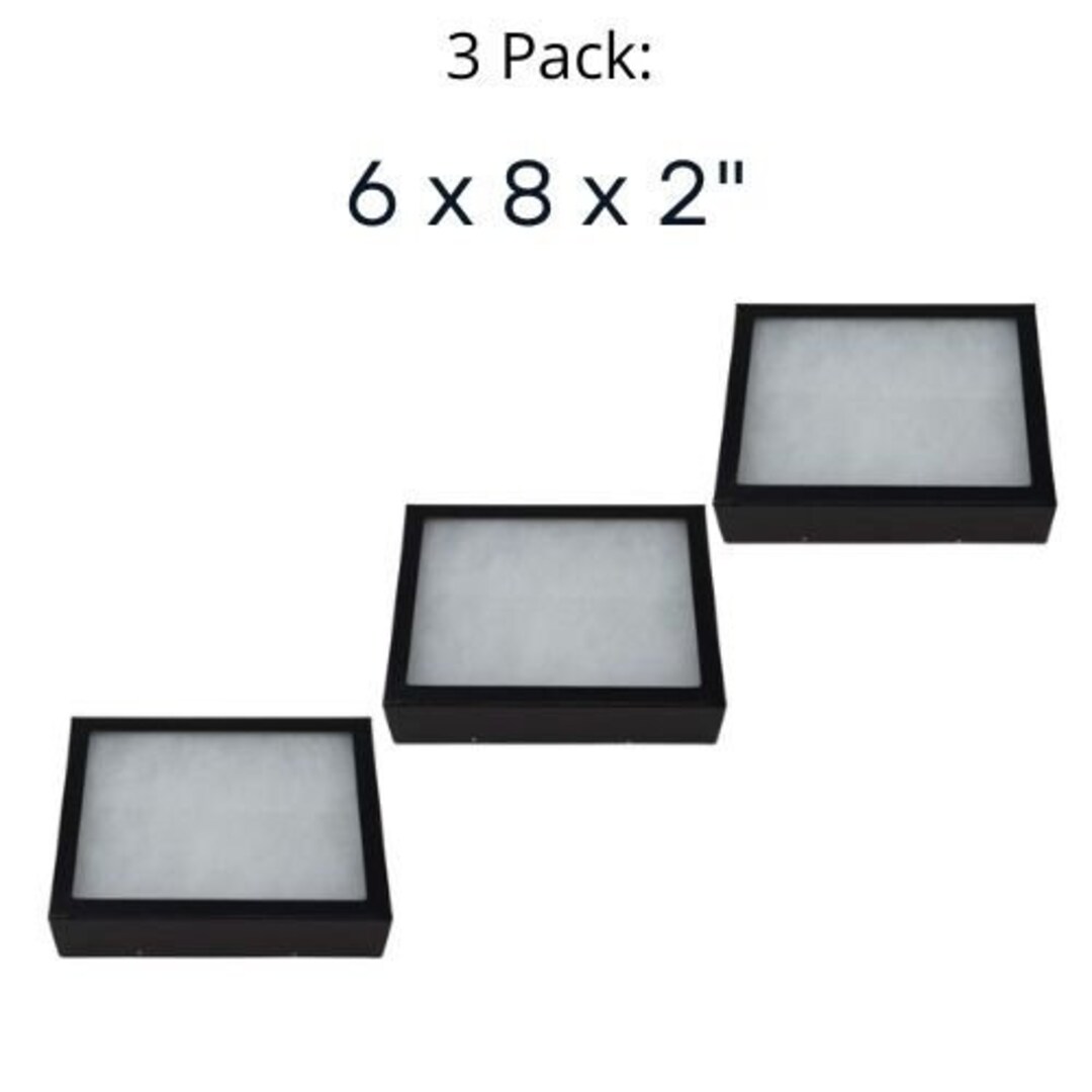 3 Pack of Riker Display Cases 6 X 8 X 2 for Collectibles, Arrowheads