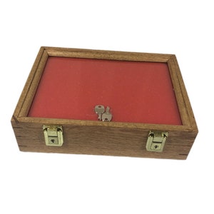 Oak Wood Display Case 9 x 12 x 3 for Arrowheads Knifes Collectibles & More