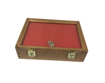 Oak Wood Display Case 9 x 12 x 3 for Arrowheads Knifes Collectibles & More