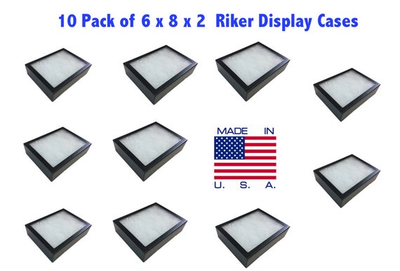 10 Pack of 6 x 8 x 2 Riker Display Cases Boxes for Collectibles Jewelry & More