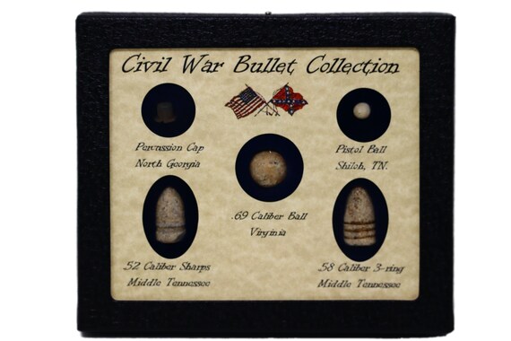 Original Civil War Relics 5 Piece in Glass Topped Display - Etsy