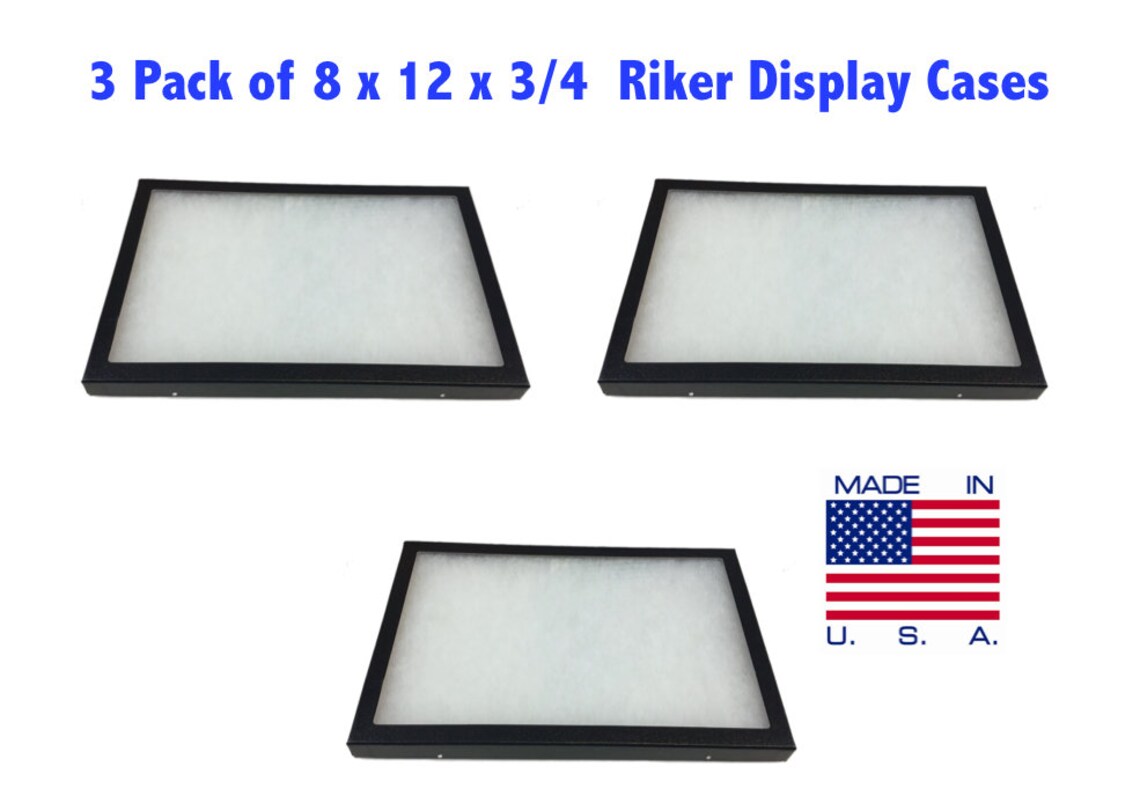 3 Pack of Riker Display Cases 8 X 12 X 3/4 for Collectibles - Etsy