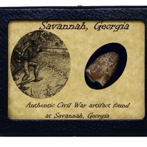 Civil War Relic from Savannah, Georgia with Display Case and COA