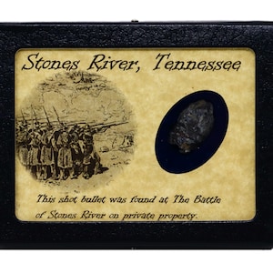 Civil War Relic from The Battle of Stones River, Tennessee with Display Case and COA