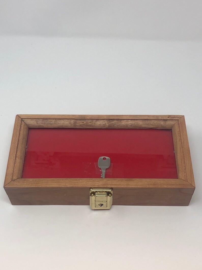Cherry Wood Display Case 5 X 10 2 For Arrowheads Knives Image 0