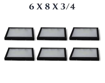 6 Pack of Riker Display Cases 6 x 8 x 3/4 with Glass Tops for Collectibles Jewelry & More