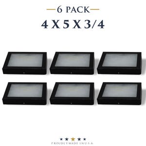 6 Pack of Riker Display Cases 4 x 5 x 3/4" with Glass Tops for Collectibles