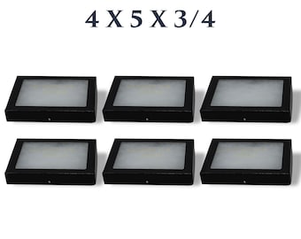 6 Pack of Riker Display Cases 4 x 5 x 3/4" with Glass Tops for Collectibles