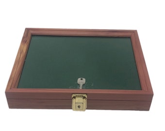 Cedar Wood Display Case 9 x 12 x 2 for Arrowheads Knives Coins & More