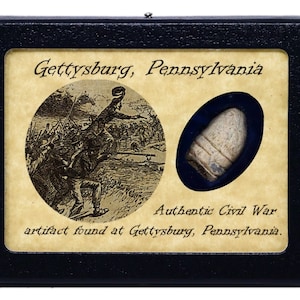 Civil War Relic from The Battle of Gettysburg with Display Case and COA